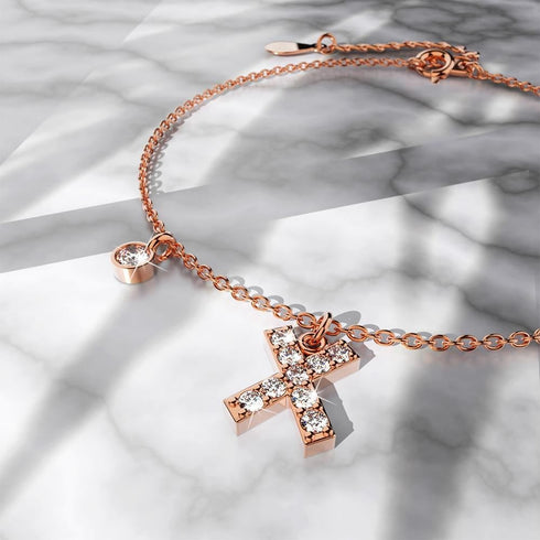 Solid 925 Sterling Silver Initial Crystal Personalised Alphabet Letter Bracelet Rose Gold Filled